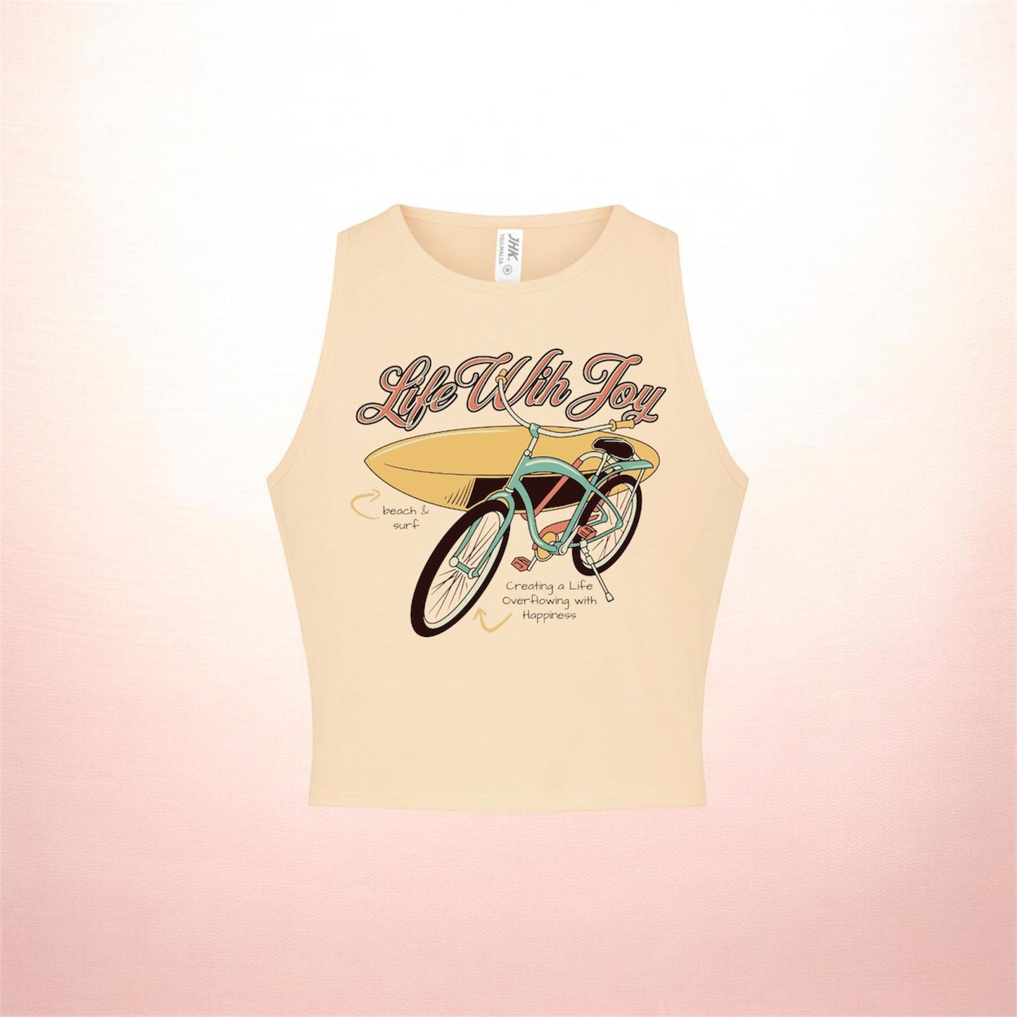 Life with hoy beige Crop 🚲